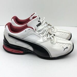 Puma Tazon Men’s Cross Trainer Sneakers. White/ Black/ Silver. Size 8.
